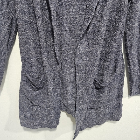 Barefoot Dreams CozyChic Lite Resort Cardigan in Heathered‎ Indigo Pacific Blue - Picture 4 of 8